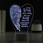 Eleanoras Personalised Angel Wings Memorial  LED Light Novelty Lights