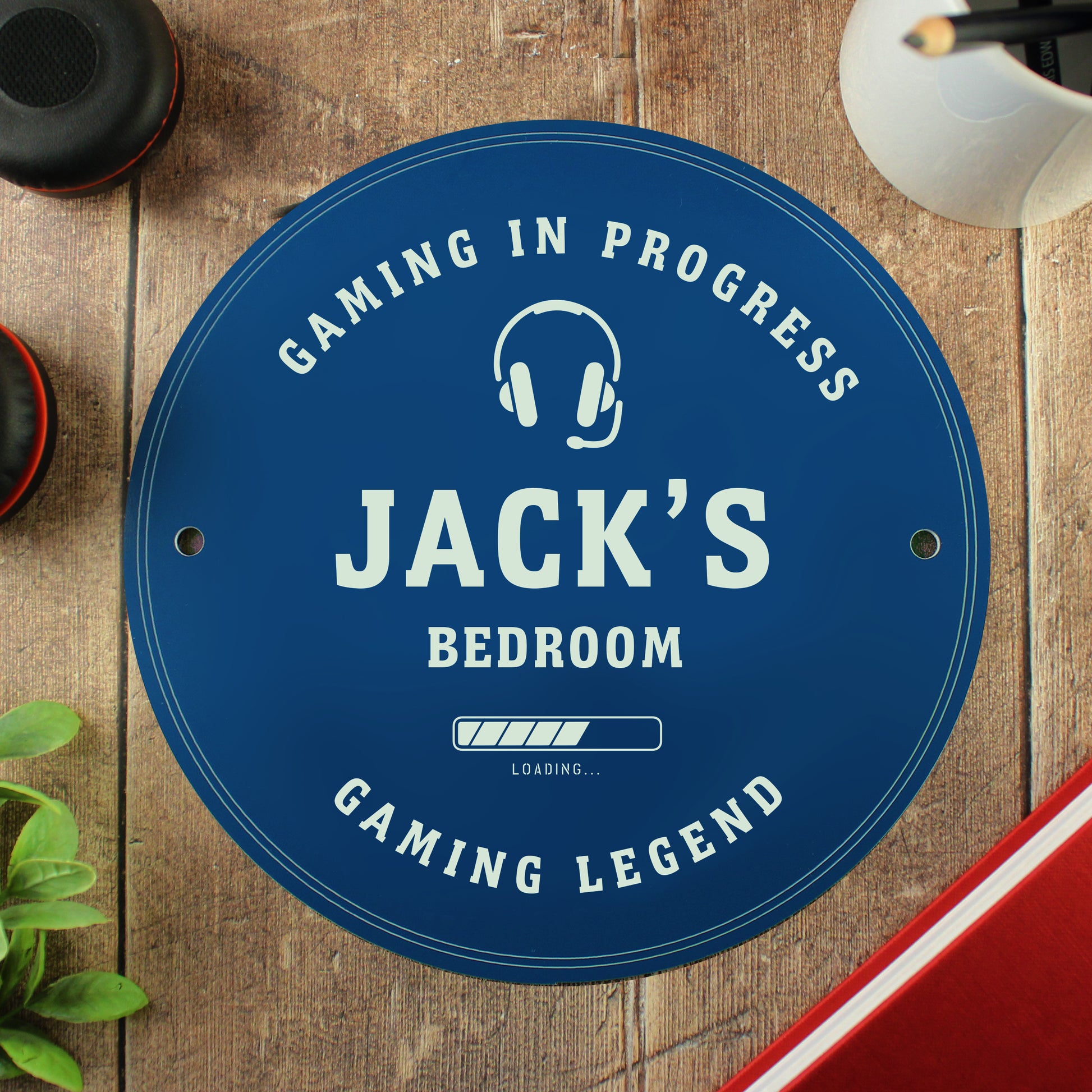 Eleanoras GAMING BLUE PERSONALISED PLAQUE SIGNS & PLAQUES