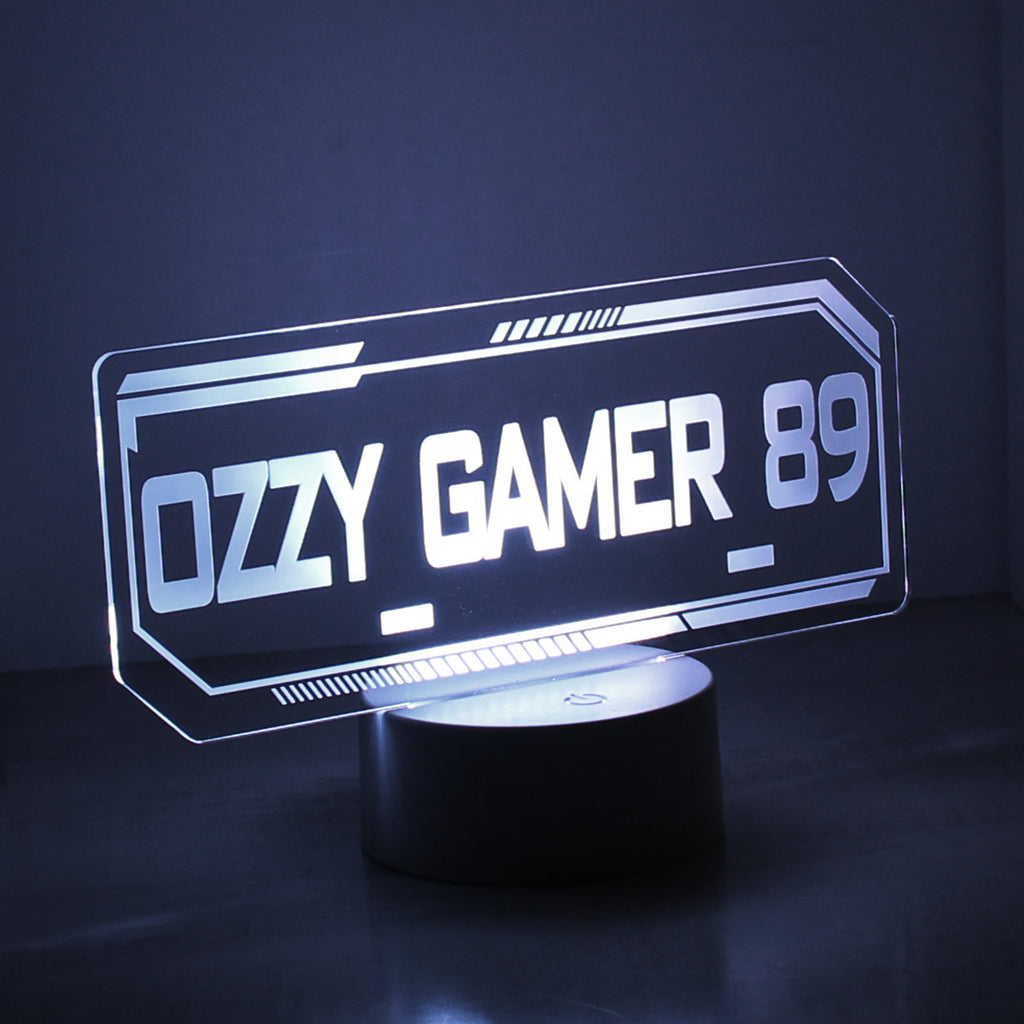Eleanoras Personalised Gamer Tag LED Colour Changing Night Light Novelty Lights