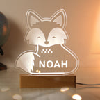 Eleanoras Personalised Fox Wooden Based LED Light Novelty Lights