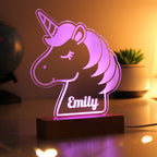 Eleanoras Personalised Unicorn Wooden Based LED Light Novelty Lights