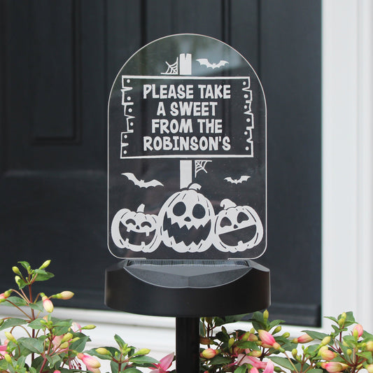 PUMPKIN PATCH PERSONALISED HALLOWEEN SOLAR LIGHT NOVELTY LIGHTS from Eleanoras