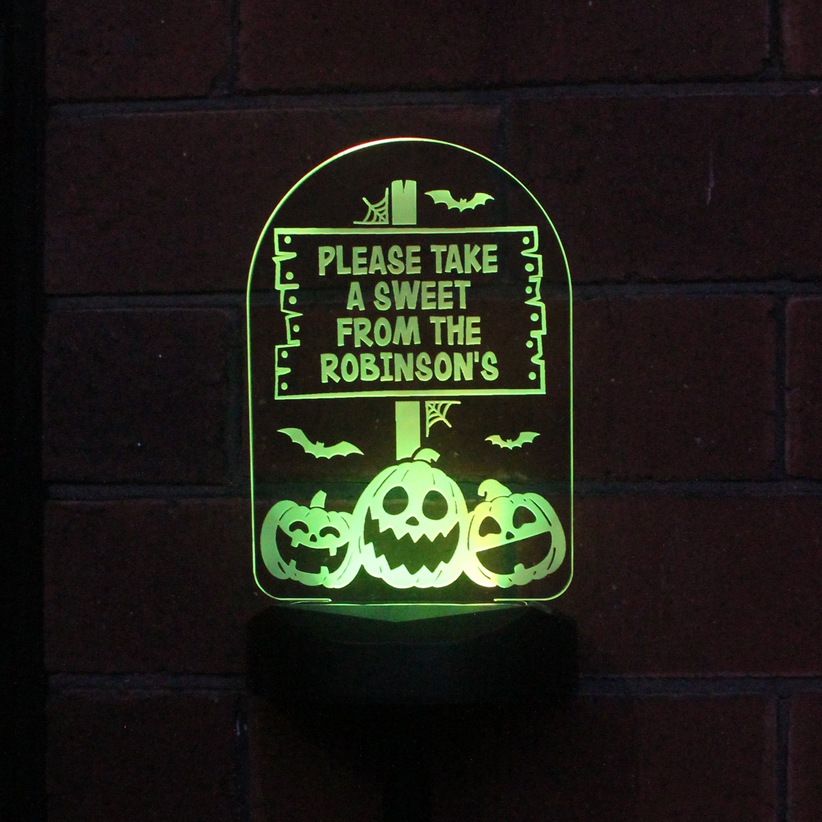 Eleanoras Personalised Pumpkin Patch Halloween Solar Light Novelty Lights