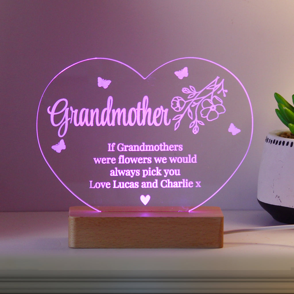 Eleanoras Personalised Floral Heart LED Light Novelty Lights