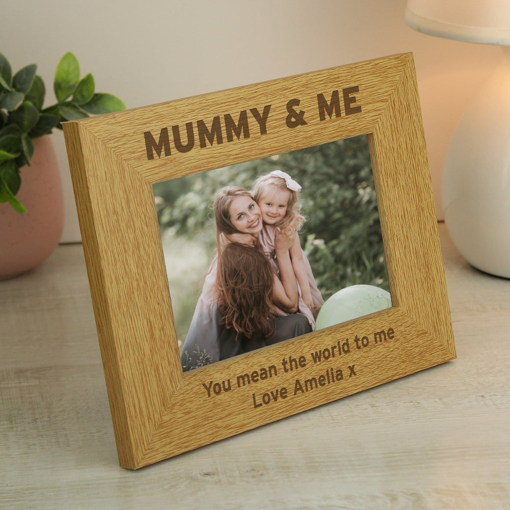 Eleanoras Personalised Oak Finish 6x4 Mummy & Me Photo Frame Photo Frames