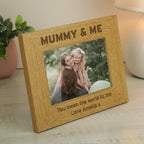 Eleanoras Personalised Oak Finish 6x4 Mummy & Me Photo Frame Photo Frames