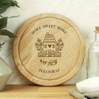Personalised Home Round Wooden Chopping Board