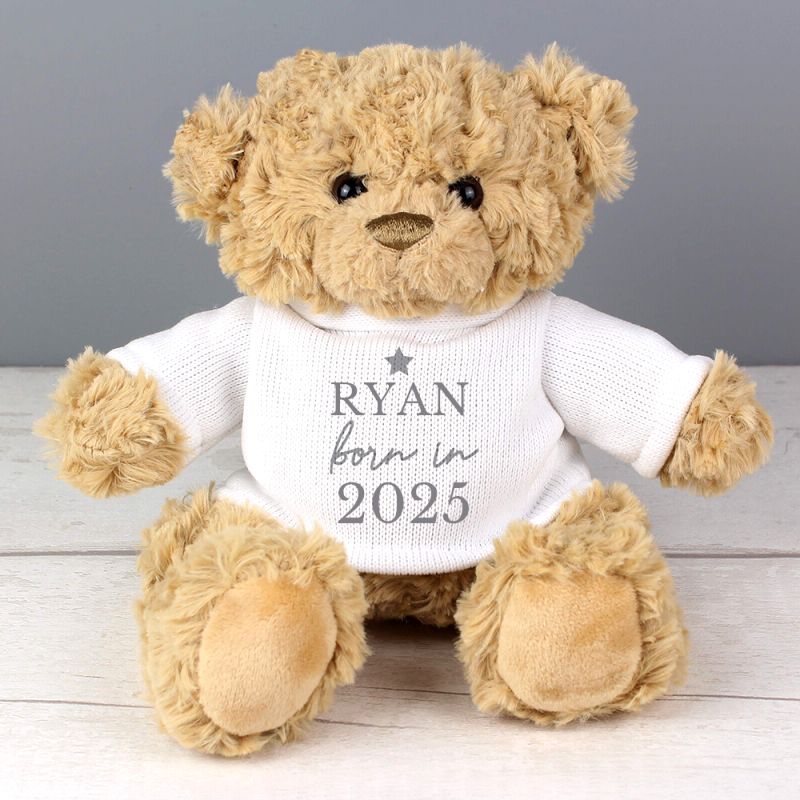 Eleanoras BORN IN 2025 PERSONALISED TEDDY BEAR PLUSH