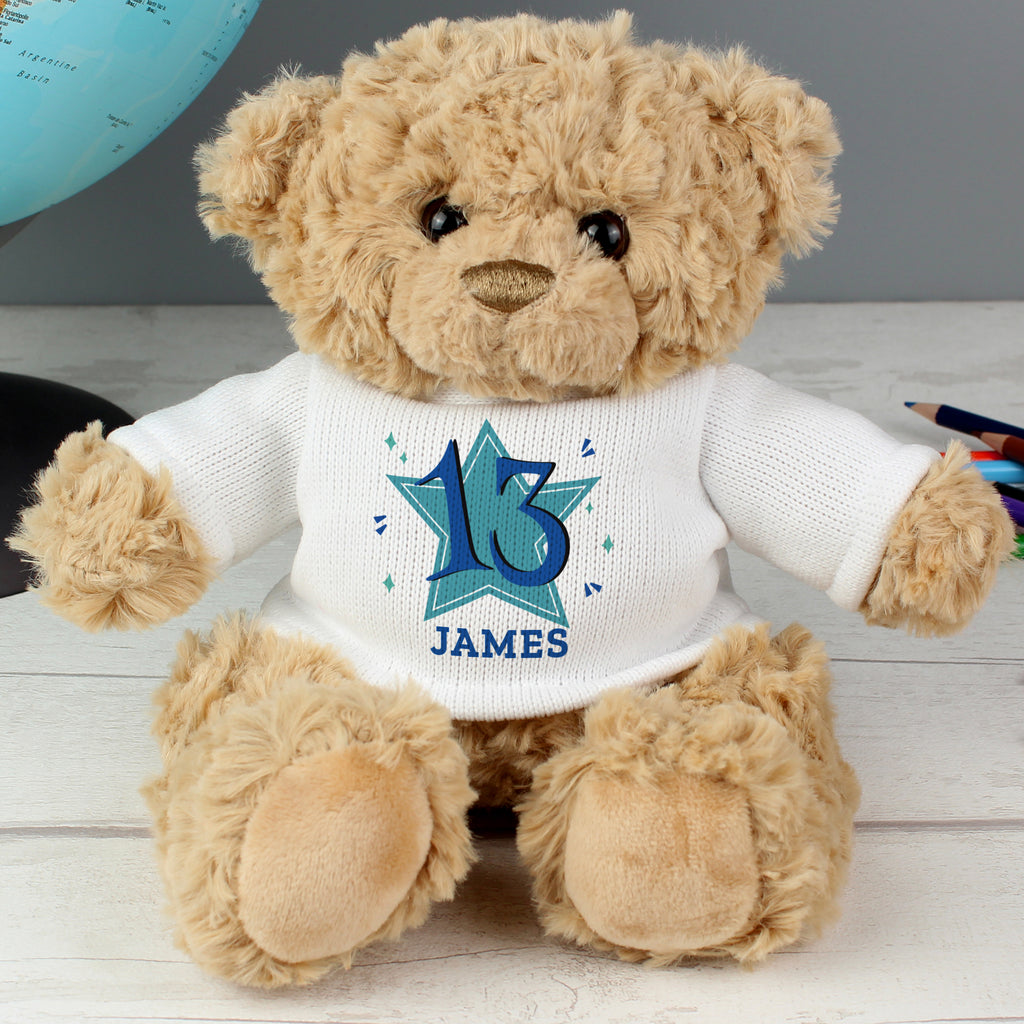 Eleanoras Personalised Blue Big Age Teddy Bear Plush