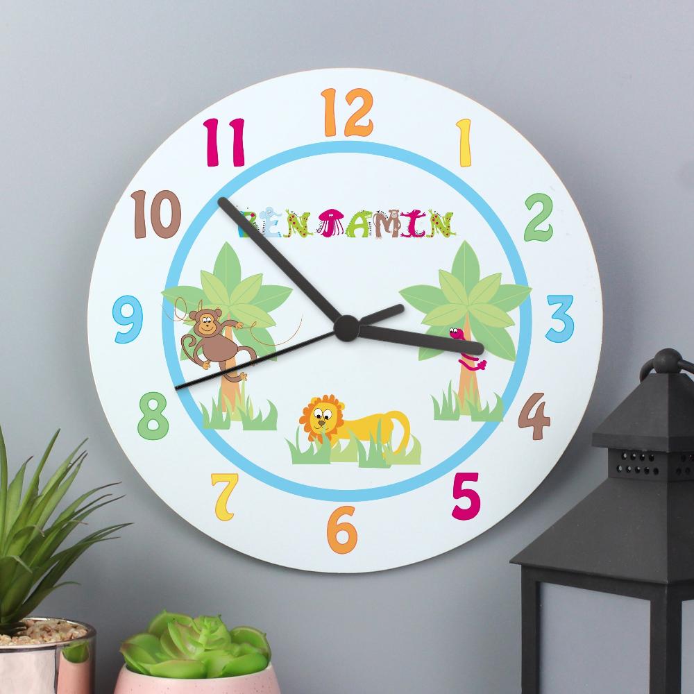 Eleanoras ANIMAL ALPHABET BLUE CLOCK Clocks