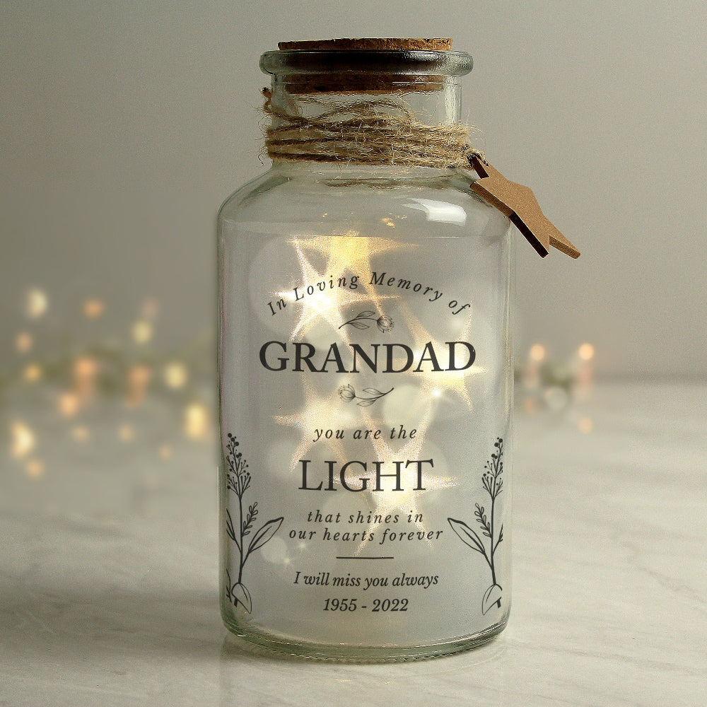 Eleanoras Personalised In Loving Memory LED Glass Jar Novelty Lights