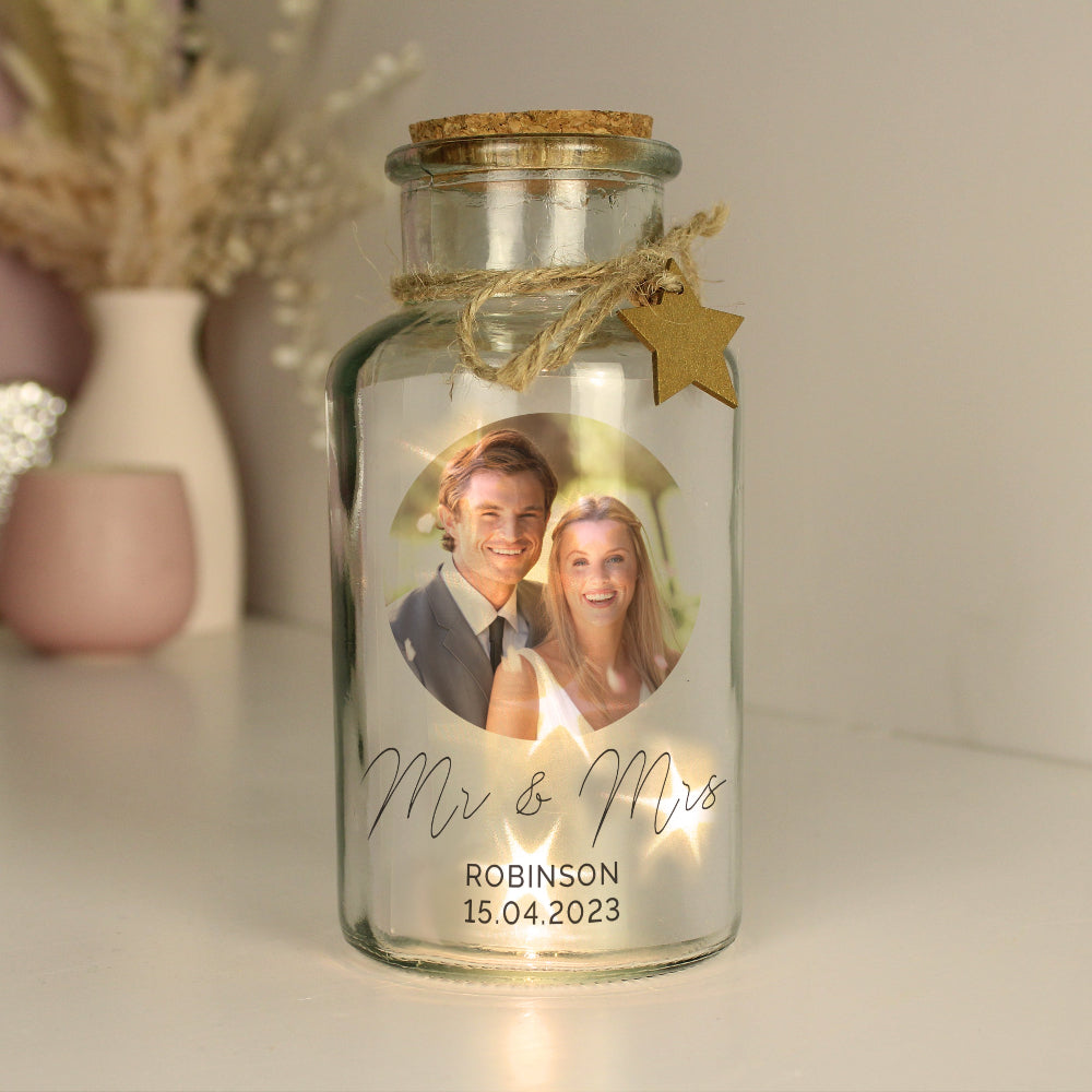 Eleanoras Personalised Wedding LED Glass Jar Novelty Lights