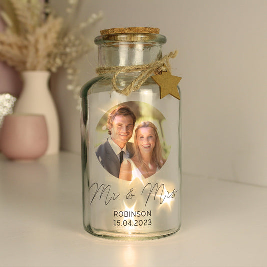 Personalised Wedding LED Glass Jar NOVELTY LIGHTS from Eleanoras