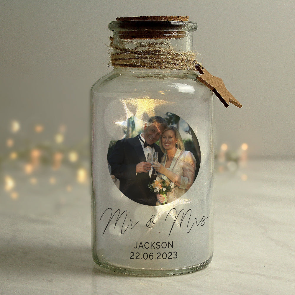 Eleanoras Personalised Wedding LED Glass Jar Novelty Lights