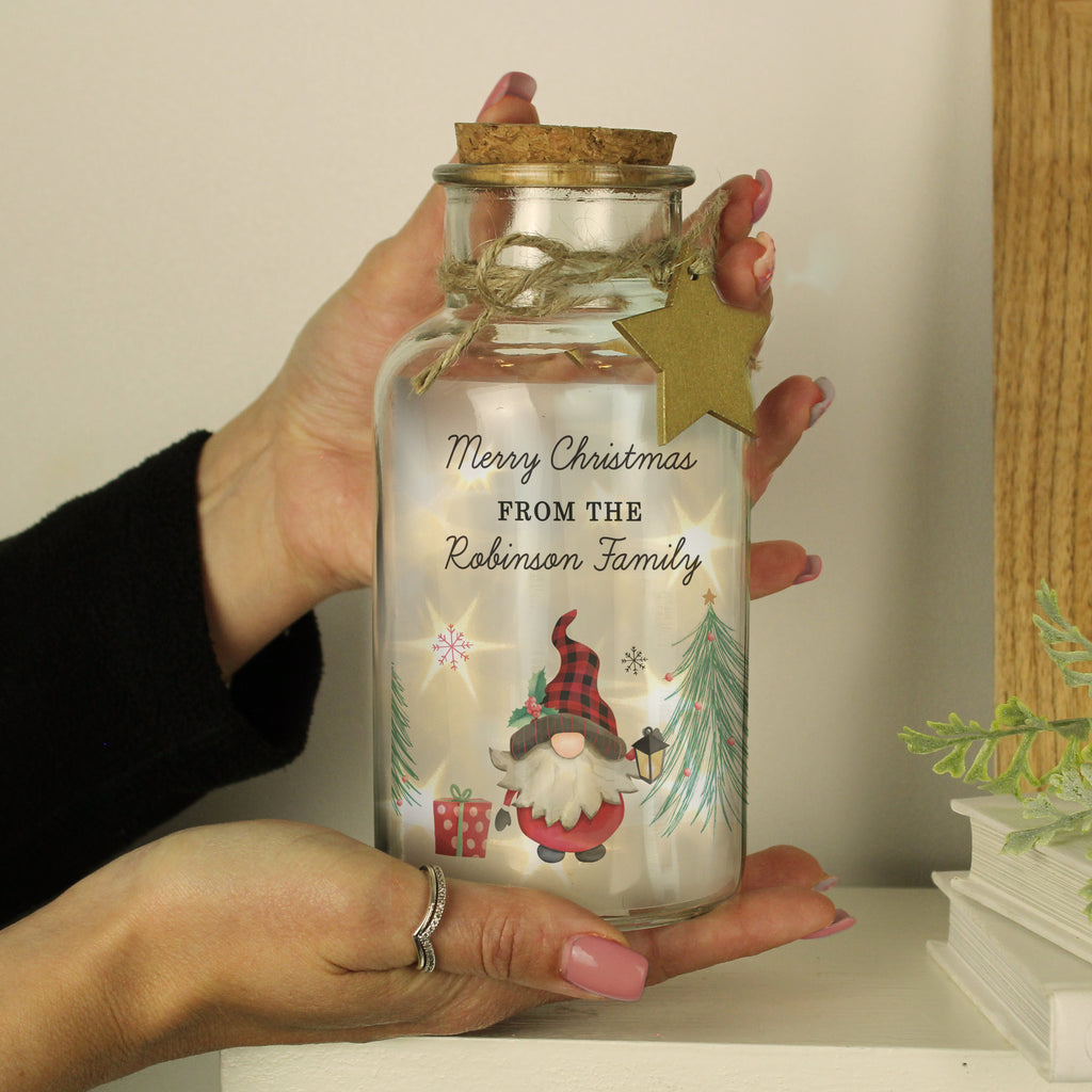 Eleanoras GONK CHRISTMAS SCENE LED GLASS JAR 