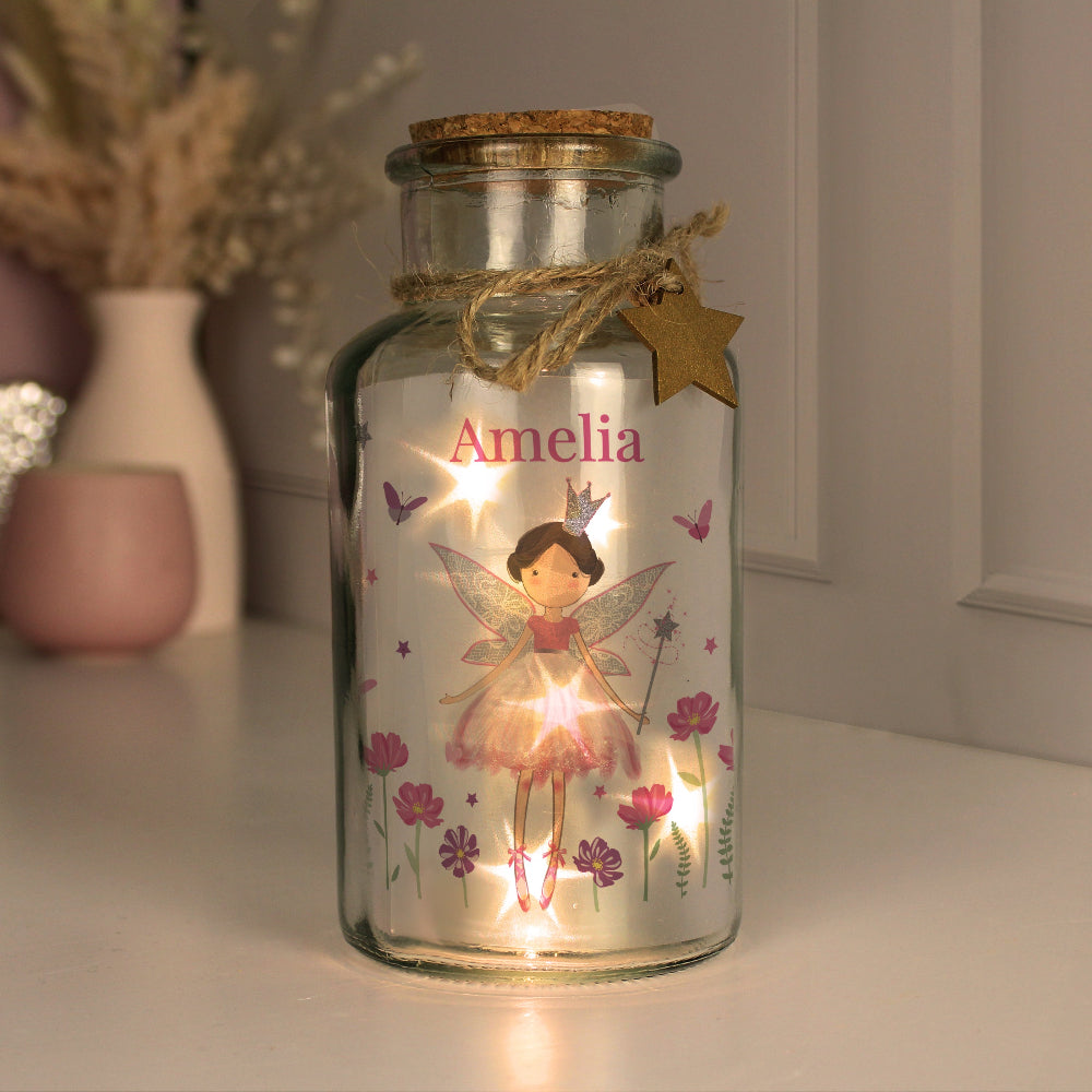 Eleanoras Personalised Fairy Princess LED Glass Jar 