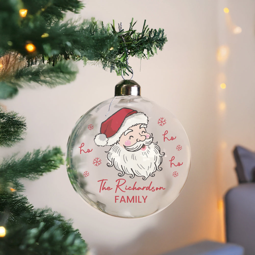 Personalised Santa Glass Bauble