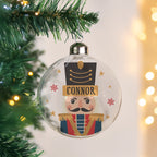 Personalised Nutcracker Christmas Glass Bauble