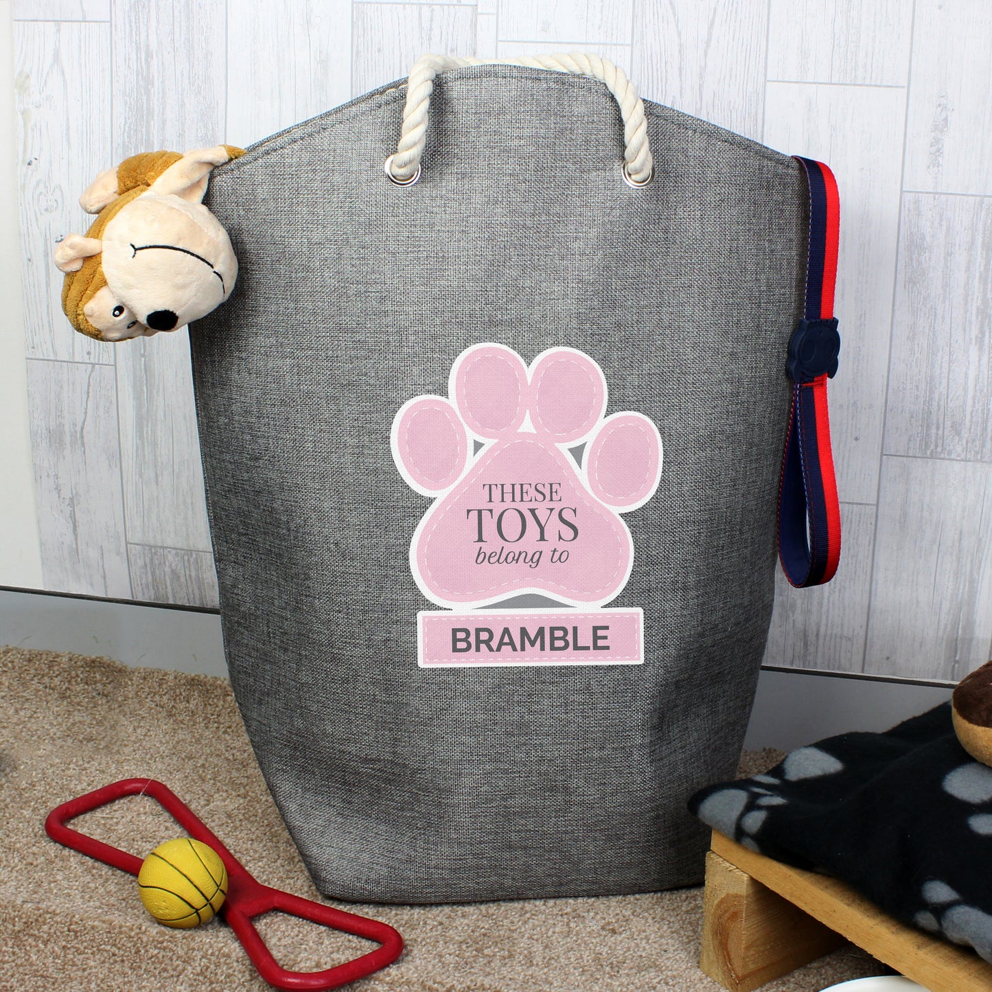 Eleanoras PINK PAW PRINT PERSONALISED STORAGE BAG STORAGE BAGS