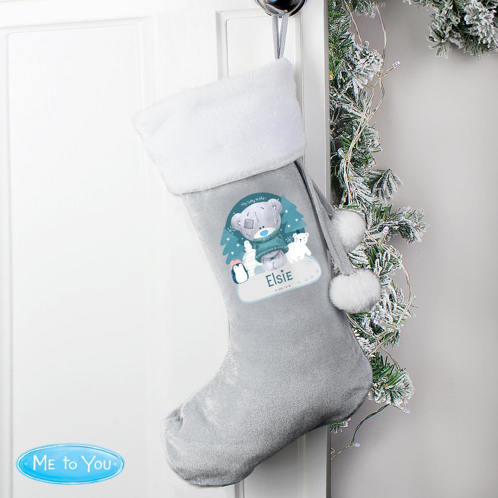 Eleanoras TINY TATTY TEDDY SILVER GREY  STOCKING Stockings & Sacks