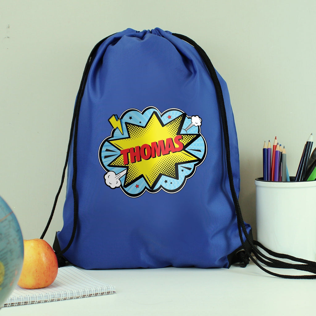 Eleanoras Personalised Super Hero Blue Kit Bag Swim / Kit Bags