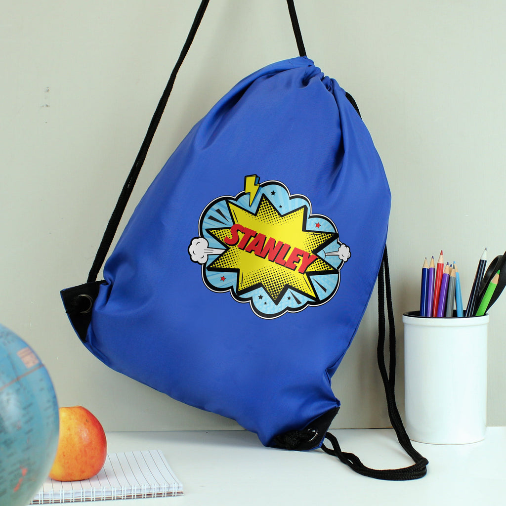 Eleanoras Personalised Super Hero Blue Kit Bag Swim / Kit Bags