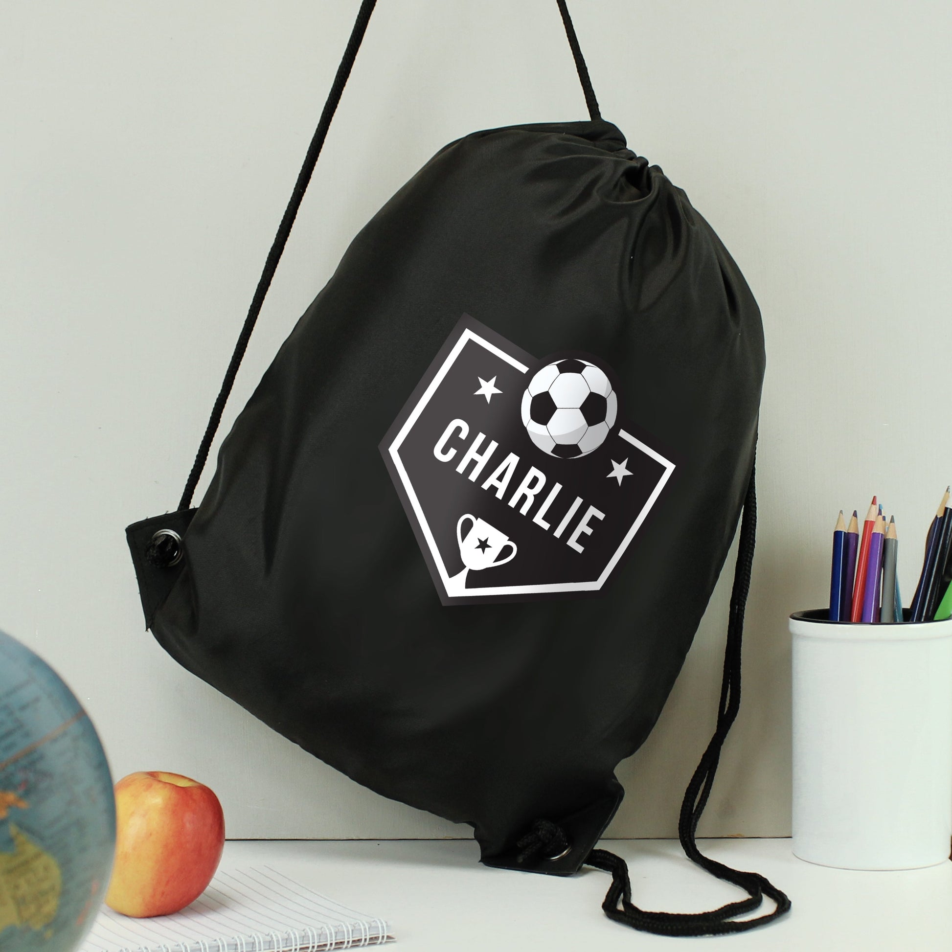 FOOTBALL PERSONALISED BLACK KIT BAG