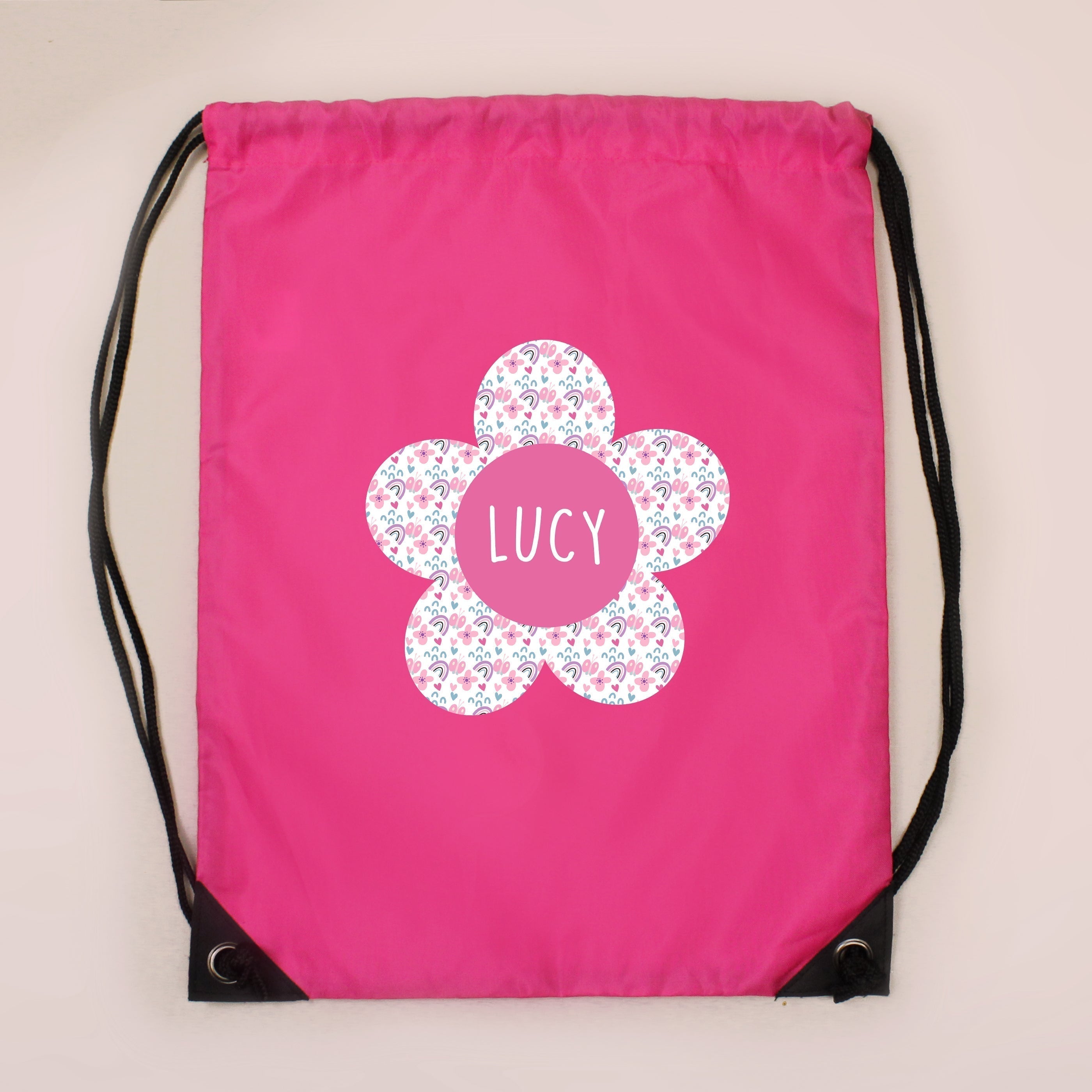 Eleanoras Personalised Flower Pink Kit Bag Swim / Kit Bags