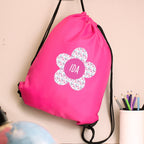 Eleanoras Personalised Flower Pink Kit Bag Swim / Kit Bags