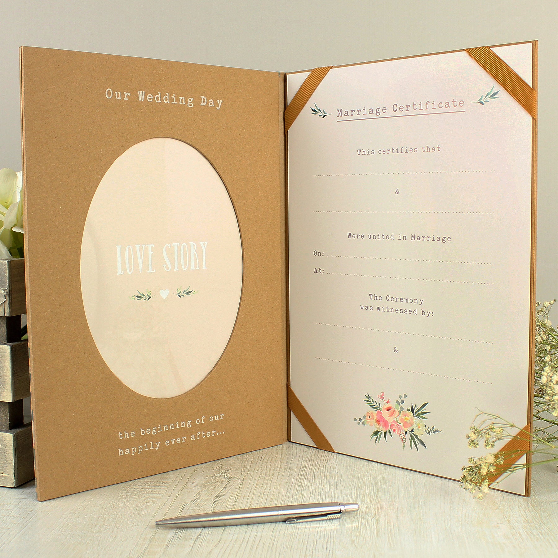 Eleanoras Personalised Wedding Certificate and Photo Display Book 