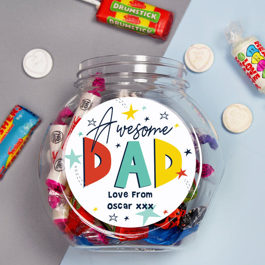 Personalised Awesome Dad Sweet Jar Food & Drink from Eleanoras