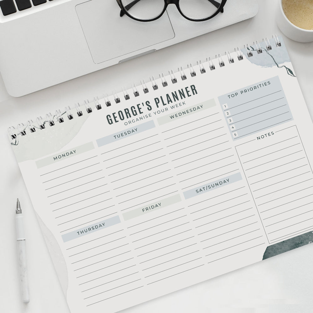 Eleanoras Personalised Abstract A4 Desk Planner Planners & Organisers