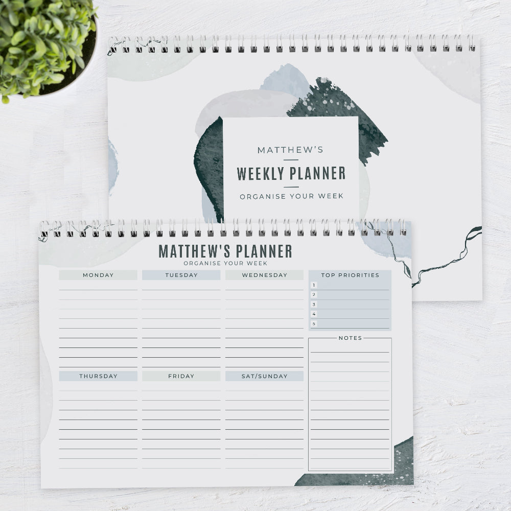 Eleanoras Personalised Abstract A4 Desk Planner Planners & Organisers