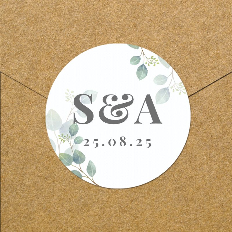 Eleanoras Personalised Botanical Initial Sticker Set 
