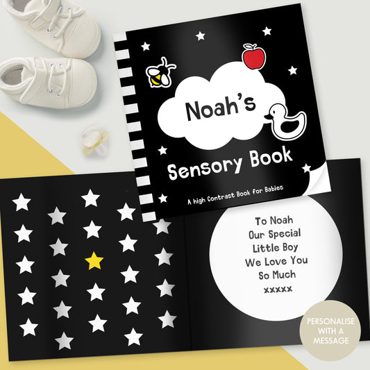 Eleanoras Personalised High Contrast Black and White Baby Book BOOKS