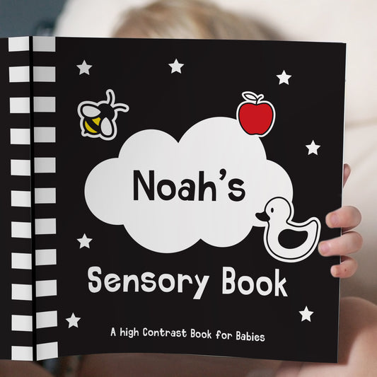 Eleanoras PERSONALISED HIGH CONTRAST BLACK AND WHITE BABY BOOK Books