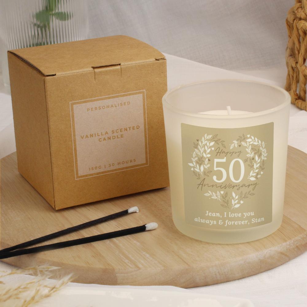 Eleanoras FIFTY YEARS  WEDDING ANNIVERSARY PERSONALISED CANDLE JAR Candles