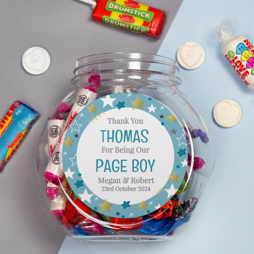 Eleanoras Personalised Page Boy Sweet Jar Confectionery