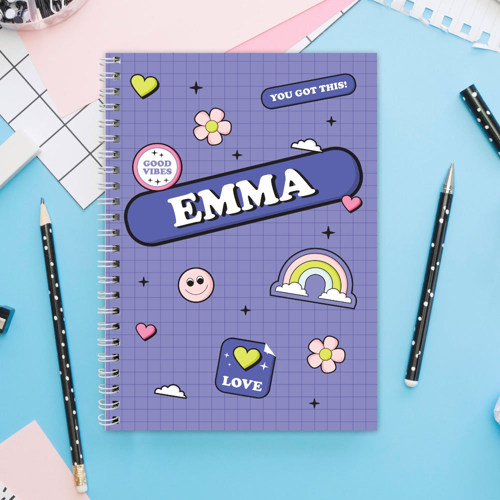 Eleanoras Personalised Good Vibes Notebook Notebooks