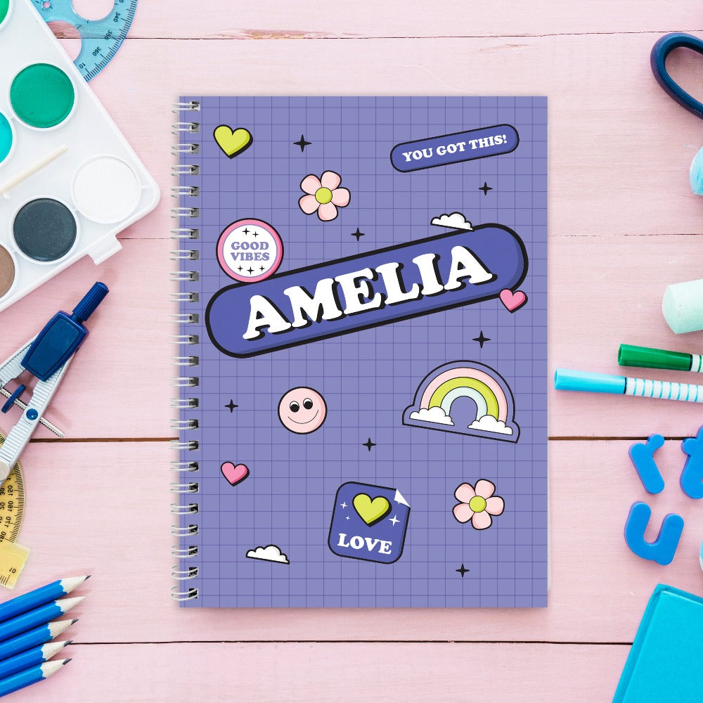 Eleanoras Personalised Good Vibes Notebook Notebooks