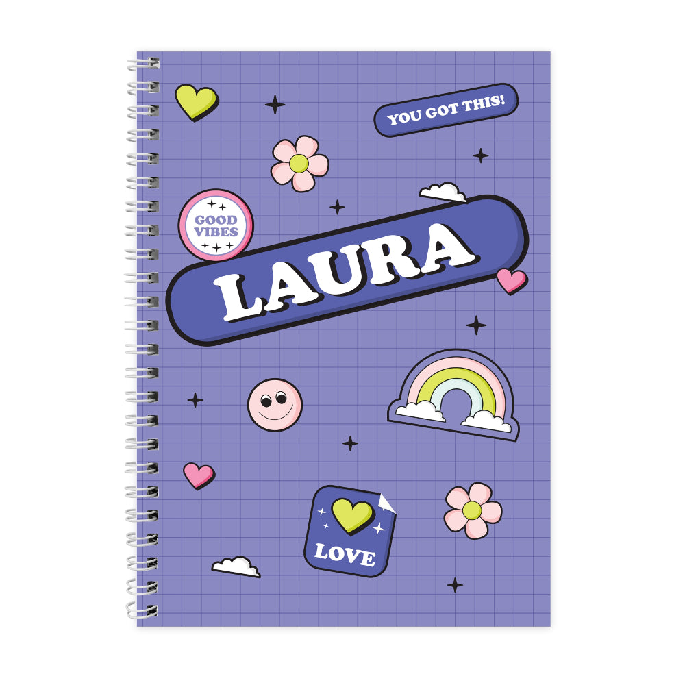 Eleanoras Personalised Good Vibes Notebook Notebooks