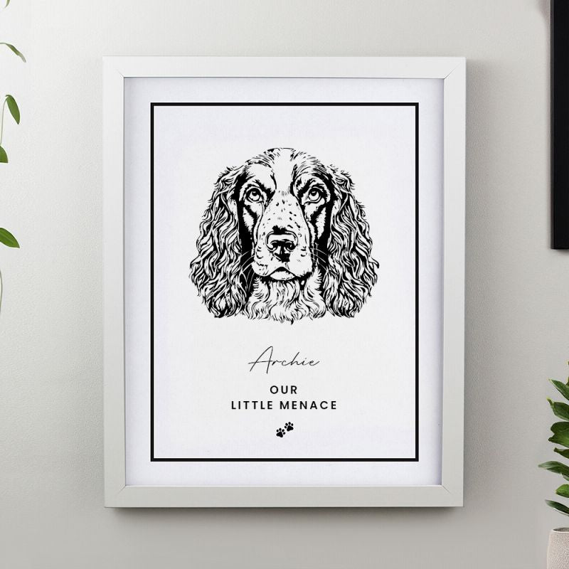 Personalised Dog Breed White Framed Print