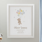 Eleanoras Personalised Teddy Balloon White Poster Frame Framed Prints