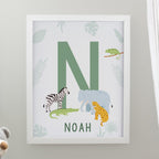 Eleanoras Personalised Animal Initial White Poster Frame Framed Prints