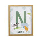 Eleanoras Personalised Animal Initial Oak Poster Frame Wall Art & Prints