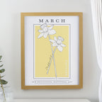 Eleanoras Personalised Birth Flower Oak Poster Frame Wall Art & Prints