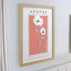 Personalised Birth Flower Oak Poster Frame