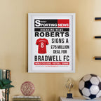 Eleanoras Personalised Football News White Poster Frame Wall Art & Prints