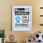 Eleanoras Personalised Football News White Poster Frame Wall Art & Prints