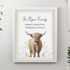 Eleanoras Personalised Highland Cow White Poster Frame 